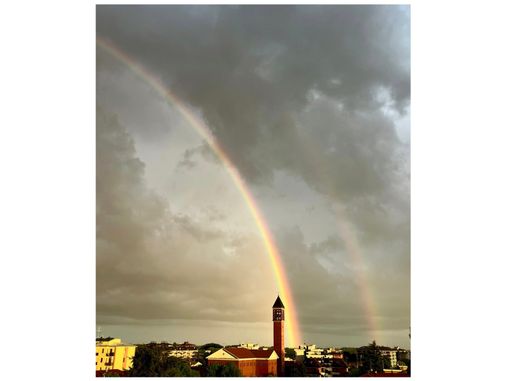 FOTO. L'altra faccia della tempesta: l'arcobaleno ruba la scena a Busto
