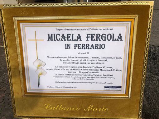 L’addio a Micaela: «Hai saputo coltivare un amore meraviglioso. Non ci sono parole per una morte così ingiusta» L’addio a Micaela: «Hai saputo coltivare un amore meraviglioso. Non ci sono parole per una morte così ingiusta»