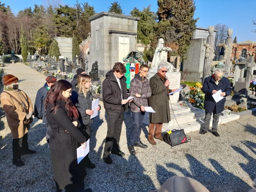 Gli studenti del liceo con Angelo Bruno Protasoni e Michele Mascella