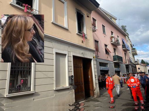 I soccorsi e nella foto piccola Luciana Zaro