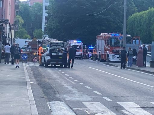 Le immagini dell'infortunio sul lavoro di oggi a Saronno (foto tratta da IlSaronno.it)