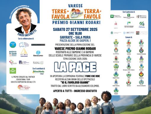 "Varese Premio Gianni Rodari", a Gavirate si celebra il valore della pace con Enzo Iacchetti