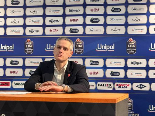 Coach Kastritis nel dopo partita a Trento