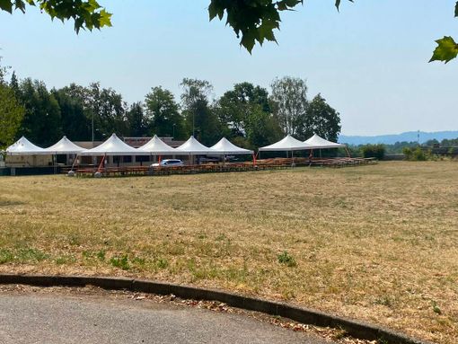 I tendoni già montati alla festa di Sant'Eusebio a Casciago