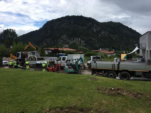 Maltempo a Lavena Ponte Tresa, si lavora per evitare allagamenti Maltempo a Lavena Ponte Tresa, si lavora per evitare allagamenti