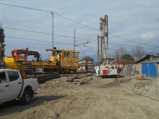 Il cantiere di Alptransit in corso a Laveno