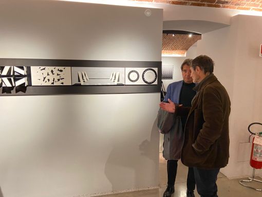 FOTO - Il presidente Fontana e il sindaco Galimberti alla "prima" di  "Geometrie, Design e Ambienti"