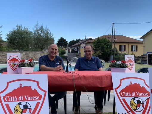 Stefano Pertile e Stefano Amirante ieri a Viggiù per la presentazione di staff societario e tecnico del Varese