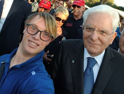 Il selfie di Riccardo con il Presidente della Repubblica