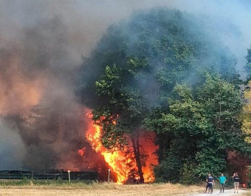 Foto dell'incendio a Cascina Colombara da IlSaronno.it