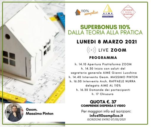 Superbonus 110%: lunedì 8 marzo un webinar per &quot;unire la teoria alla pratica&quot;