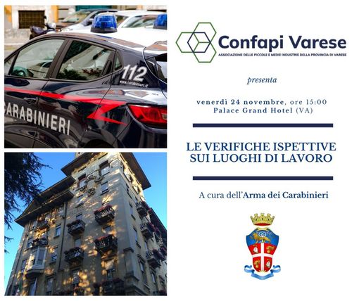 Le verifiche ispettive sui luoghi di lavoro: Confapi incontra l’Arma dei Carabinieri