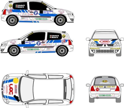 Il disegno della livrea della Renault Clio RS N3 con cui correrà Manuel Colombo