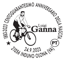 Uno speciale annullo filatelico al centoquarantesimo anniversario della nascita di Luigi Ganna