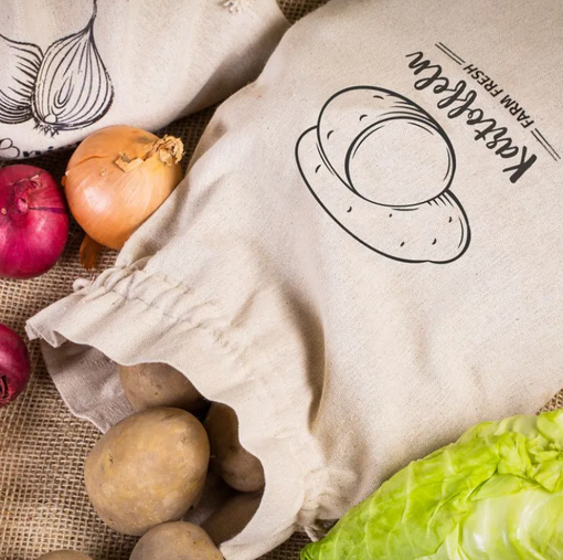 Borse della spesa a zero sprechi. Per patate, cipolle o aglio