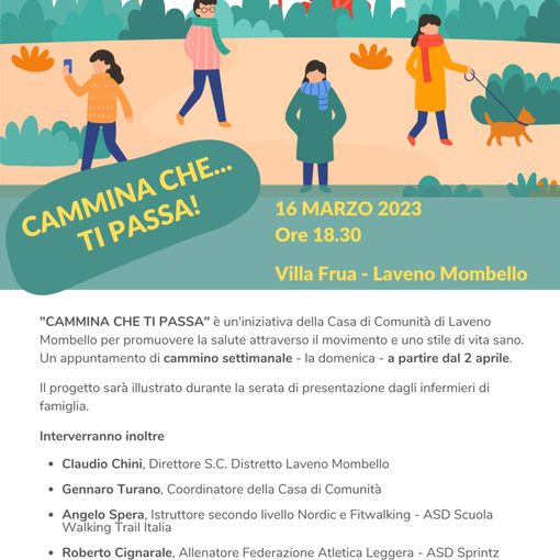 “Cammina che ti passa”: tutte le domeniche dal 2 aprile a Laveno Mombello
