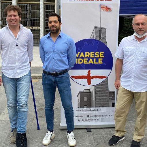 VIDEO. Matteo Bianchi in piazza: «Varese Ideale rappresenta gente e civismo, inizio da qui la corsa»
