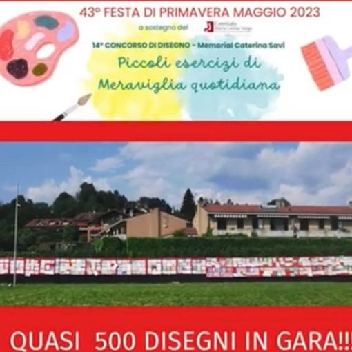 La Festa di Primavera di un anno fa a Lissago con oltre 500 disegni dei bimbi