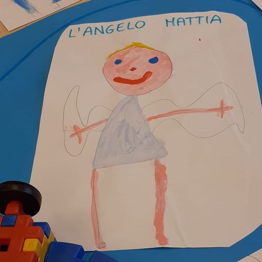 FOTO. I disegni dei compagni d'asilo di Mattia: «Adesso sei un angelo»