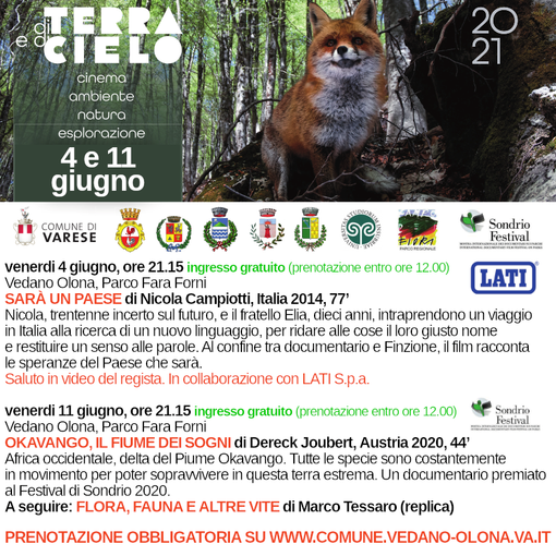 A Vedano Olona due film dedicati a natura e ambiente