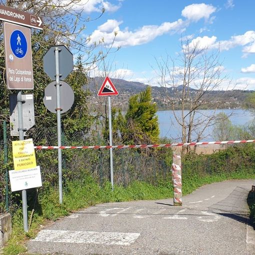 &quot;Acqua alta varesina&quot;, problemi anche a Biandronno: chiusa la ciclabile