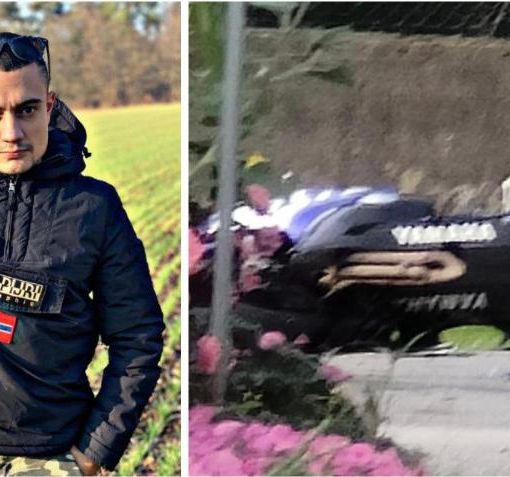 Mattia Vitali e, a destra, la sua Yamaha distesa sull'asfalto dopo il tragico incidente di questa mattina tra Varese e Casciago Mattia Vitali e, a destra, la sua Yamaha distesa sull'asfalto dopo il tragico incidente di questa mattina tra Varese e Casciago