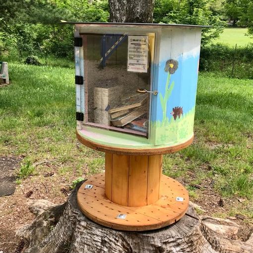 La casetta dei libri inaugurata pochi giorni fa al parco giochi in via Roma a Bisuschio