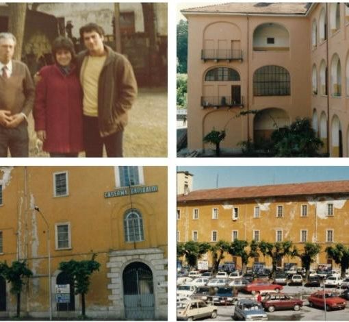 Angela e Franco, a destra, insieme a mamma Carla Tagnochetti e a papà Giuseppe Buccheri, il colonnello della Caserma Garibaldi dove hanno abitato nella loro casa all'interno dell'edificio militare sul lato di via Pavesi da metà anni Settanta a metà anni Ottanta