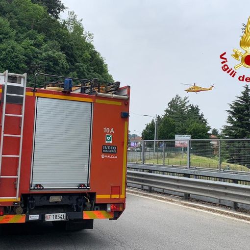 Incidente in moto a Besozzo, elisoccorso in azione: un ferito grave
