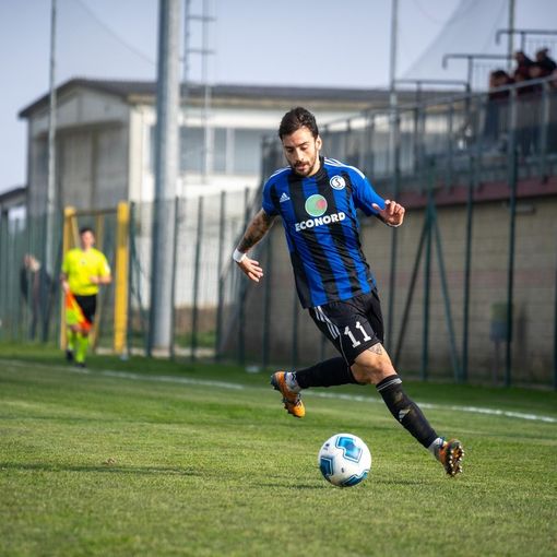 Torraca uomo in più della Solbia con 9 gol. Domani rientro il gemello Scapinello che finora di reti ne ha realizzate 11 (foto Samuele Lucchi - Solbiatese Calcio 1911)