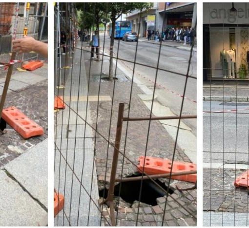 VIDEO. Varese, si apre una voragine in via Morosini