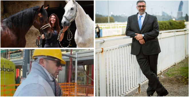 Dall'alto in senso orario Paola Marzotto, co-responsabile ufficio tecnico e segreteria generale della Varese Turf & Sport S.r.l., l'amministratore delegato Luigi Rinzivillo e il presidente Enrico Cinti Dall'alto in senso orario Paola Marzotto, co-responsabile ufficio tecnico e segreteria generale della Varese Turf & Sport S.r.l., l'amministratore delegato Luigi Rinzivillo e il presidente Enrico Cinti