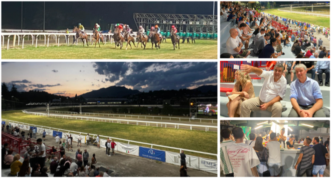 Uno scenario da cartolina per la prima serata della riapertura all'ippodromo di Varese: tra il pubblico il sindaco Galimberti e l'assessore Malerba
