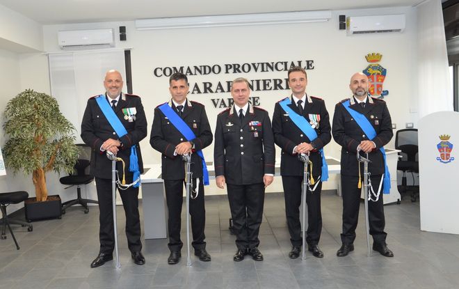 Avvicendamenti al Comando Provinciale dei carabinieri di  Varese: lasciano quattro ufficiali