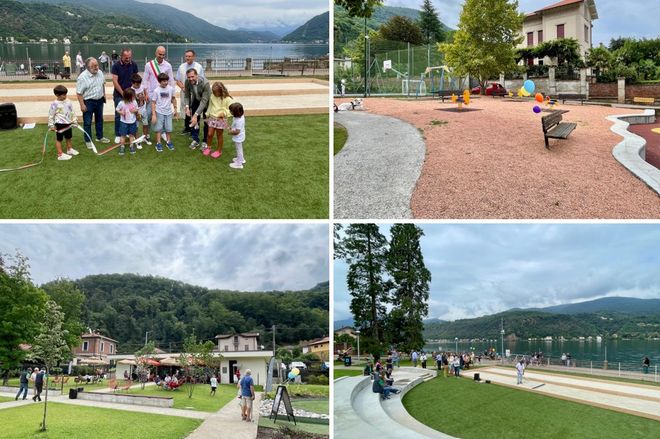 Inaugurato stamattina il nuovo parco giochi sul lungolago di Porto Ceresio