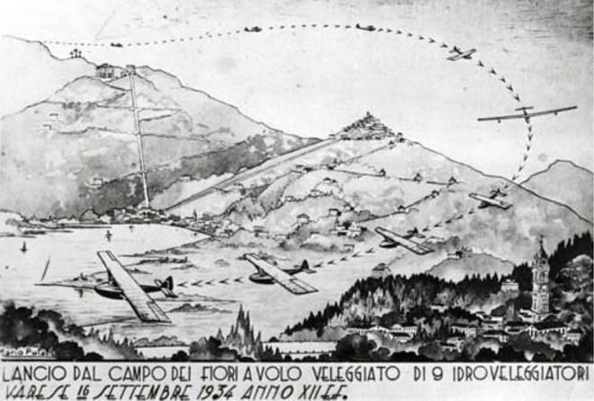 LA VARESE NASCOSTA. Quel lancio dal Campo dei Fiori con ammaraggio sul lago datato 16 settembre 1934 LA VARESE NASCOSTA. Quel lancio dal Campo dei Fiori con ammaraggio sul lago datato 16 settembre 1934