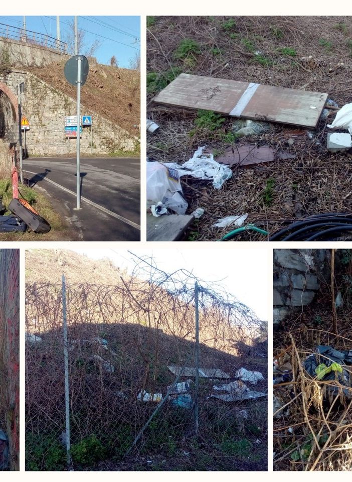 Varese, in via Cimone incuria e maleducazione: lungo la ferrovia una discarica a cielo aperto