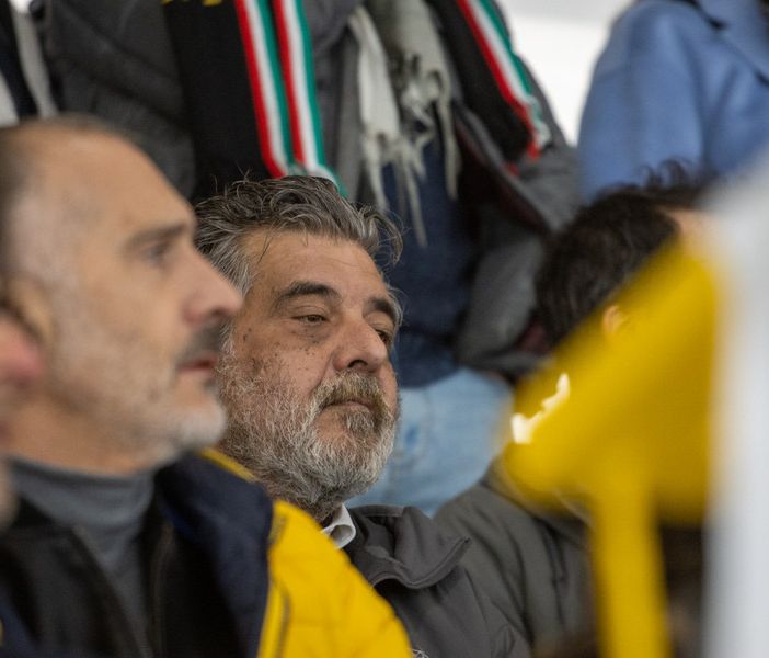 Stefano Malerba al palaghiaccio per gara 7 di finale che ha consegnato il titolo ai Mastini (Photosport &amp; More)