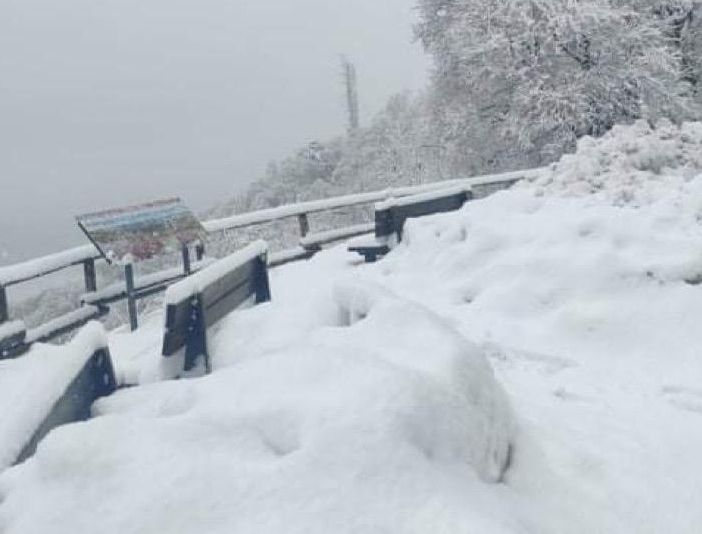 Una nevicata al Campo dei Fiori dell'anno scorso