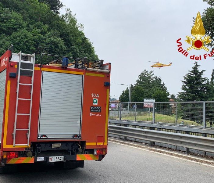 Incidente in moto a Besozzo, elisoccorso in azione: un ferito grave