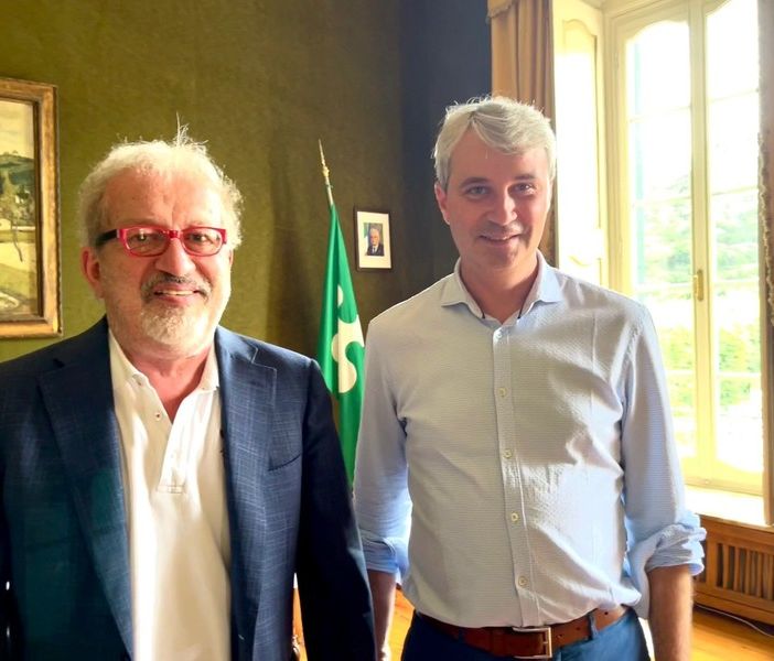 Galimberti aveva accolto così Bobo Maroni nel suo ufficio a Palazzo Estense all'inizio dello scorso luglio