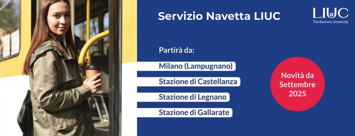 Liuc lancia la navetta sostenibile: collegamenti strategici da Milano, Gallarate, Legnano e Castellanza Liuc lancia la navetta sostenibile: collegamenti strategici da Milano, Gallarate, Legnano e Castellanza