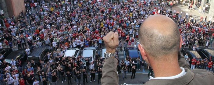 Vitucci e gli Indimenticabili, vincitori morali dello scudetto 2013, riempirono piazza Monte Grappa ricevendo un'accoglienza eroica