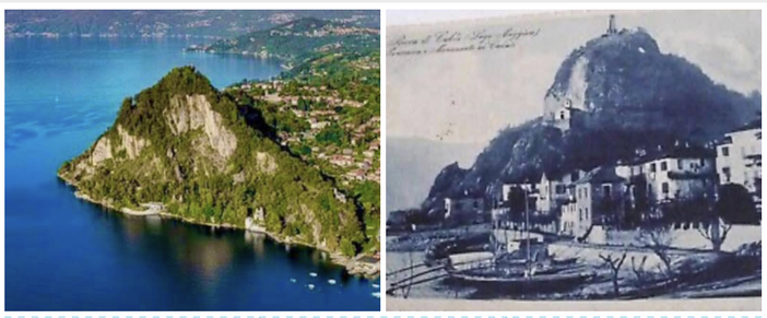 Caldè in una foto contemporanea e in una storica (da La Varese Nascosta)