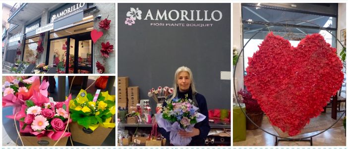 Elisabetta all'interno di "Amorillo", negozio di piante e bouquet in via Bizzozero accanto al teatro e a piazza Repubblica