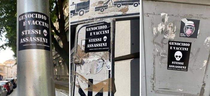 Gli adesivi trovati a Saronno Gli adesivi trovati a Saronno