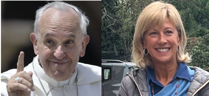 Papa Francesco (foto Adnkronos) e Mirella Cerini Papa Francesco (foto Adnkronos) e Mirella Cerini