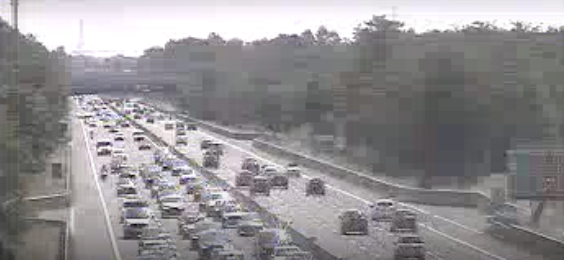 La situazione del traffico vista da una webcam di Autostrade per l'Italia