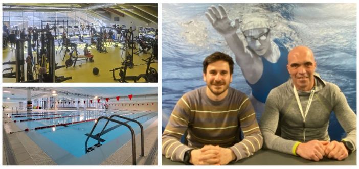 Matteo Poretti e Stefano Galante, rispettivamente responsabile del reparto acqua e della zona fitness dell'Acinque Ice Arena