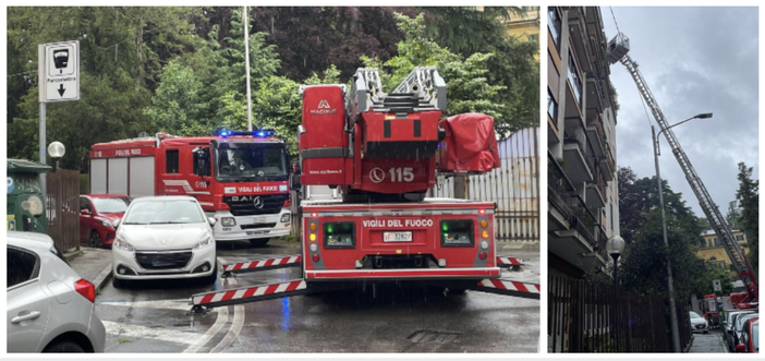 I vigili del fuoco sul posto